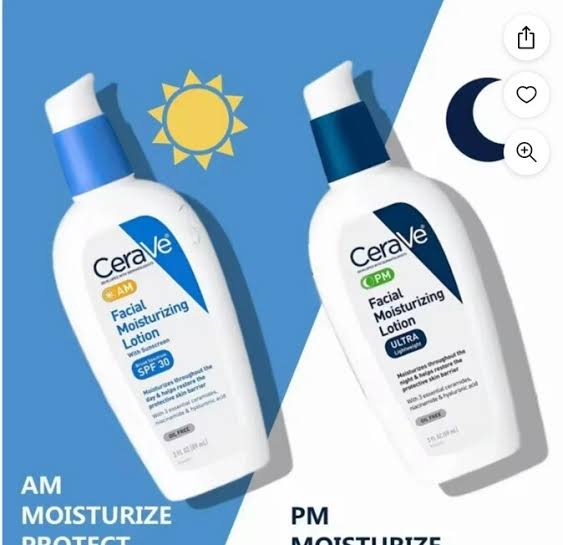 CeraVe AM + PM Facial Moisturizing Lotion Combo – 24-Hour Hydration & Skin Barrier Care