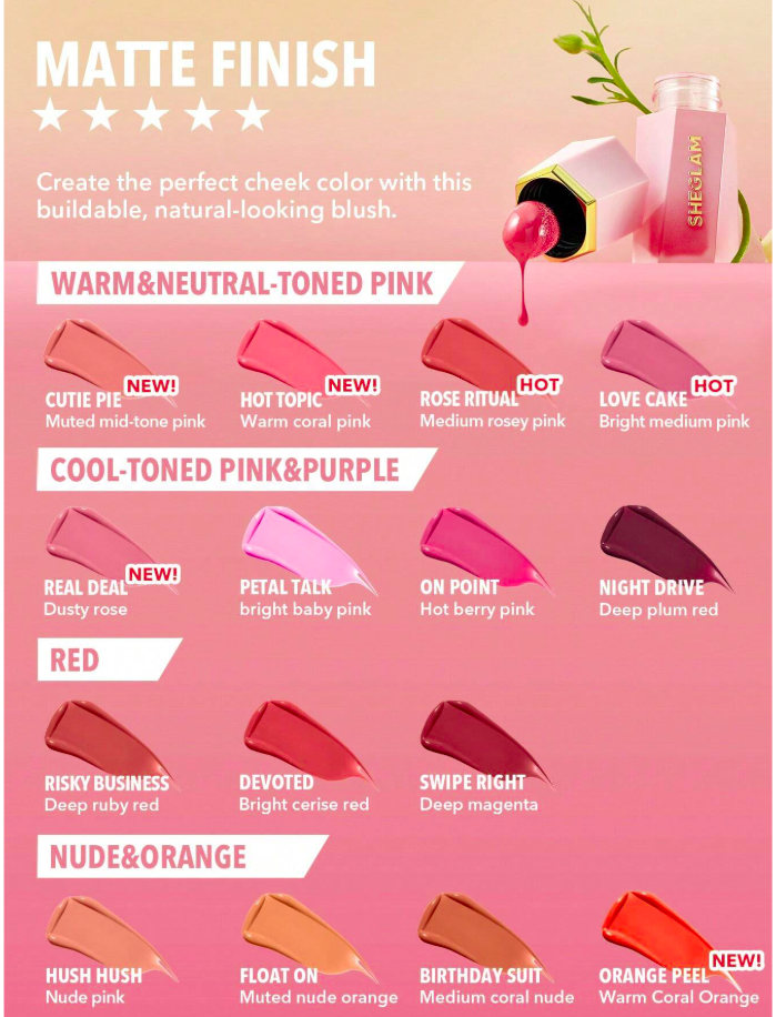 Sheglam Liquid Blush – Lightweight, Buildable Color for Natural Glow