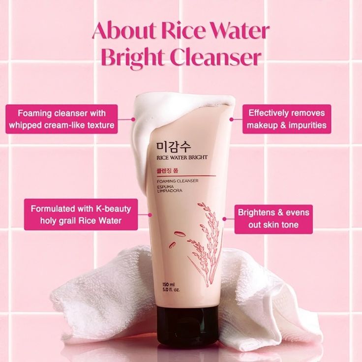 Rice Water Bright Foaming Cleanser – Gentle Brightening Face Wash