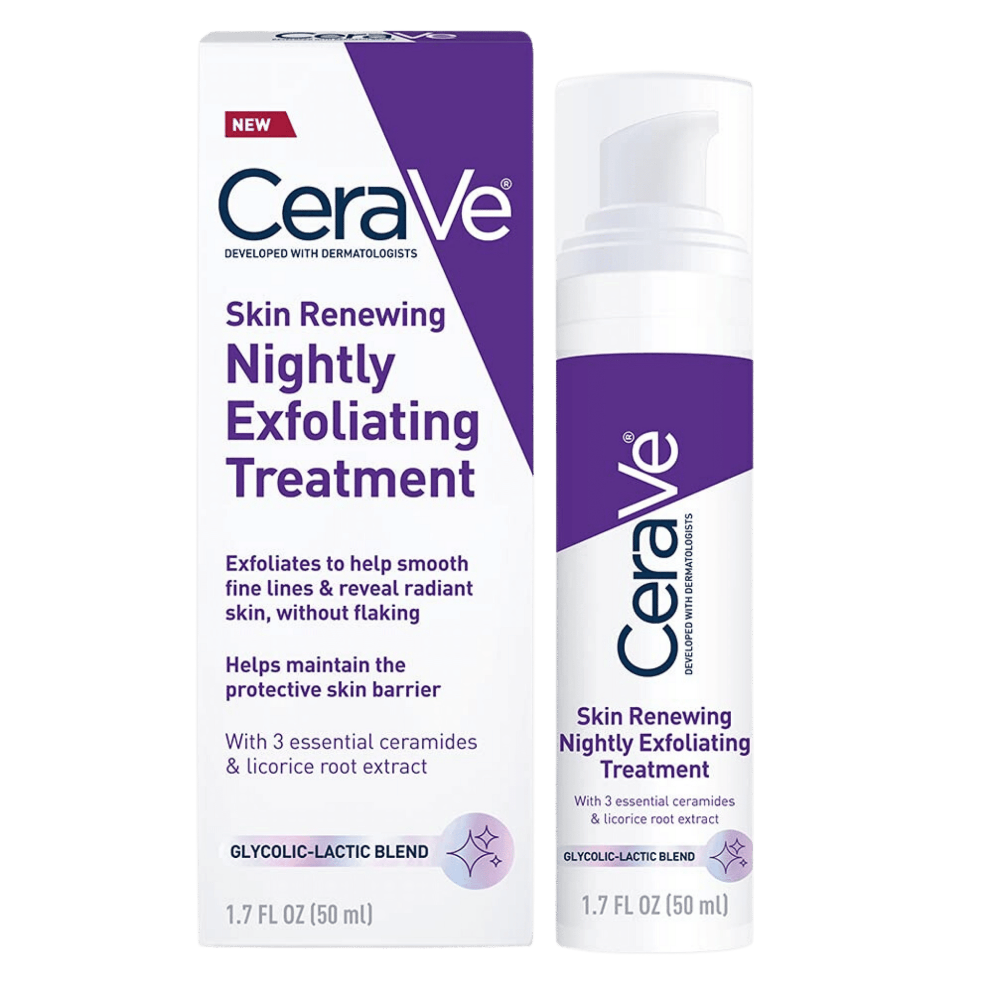 CeraVe Skin Renewing Nightly Exfoliating Treatment – Gentle Overnight Skin Renewal