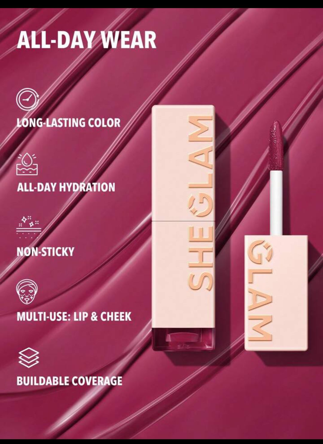 SHEGLAM Lip stain | High Shine, Long Lasting.