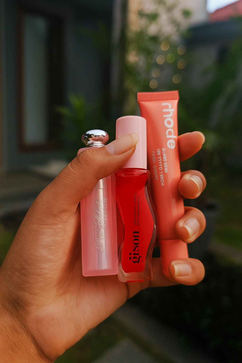 Lustrous Glow Lip Care Trio – Lip Oil, Lip Tint &Dior Balm Essentials.